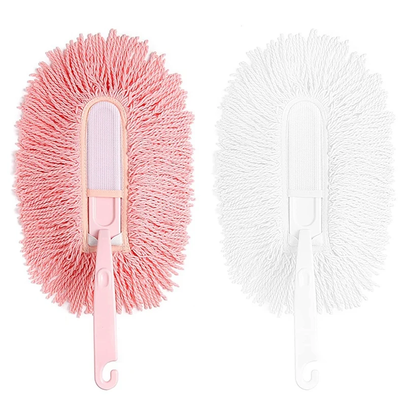 

Feather Duster Reusable Duster for Cleaning Crevices Furniture Electrostatic Dusting Duster Pink and White 2 Pieces