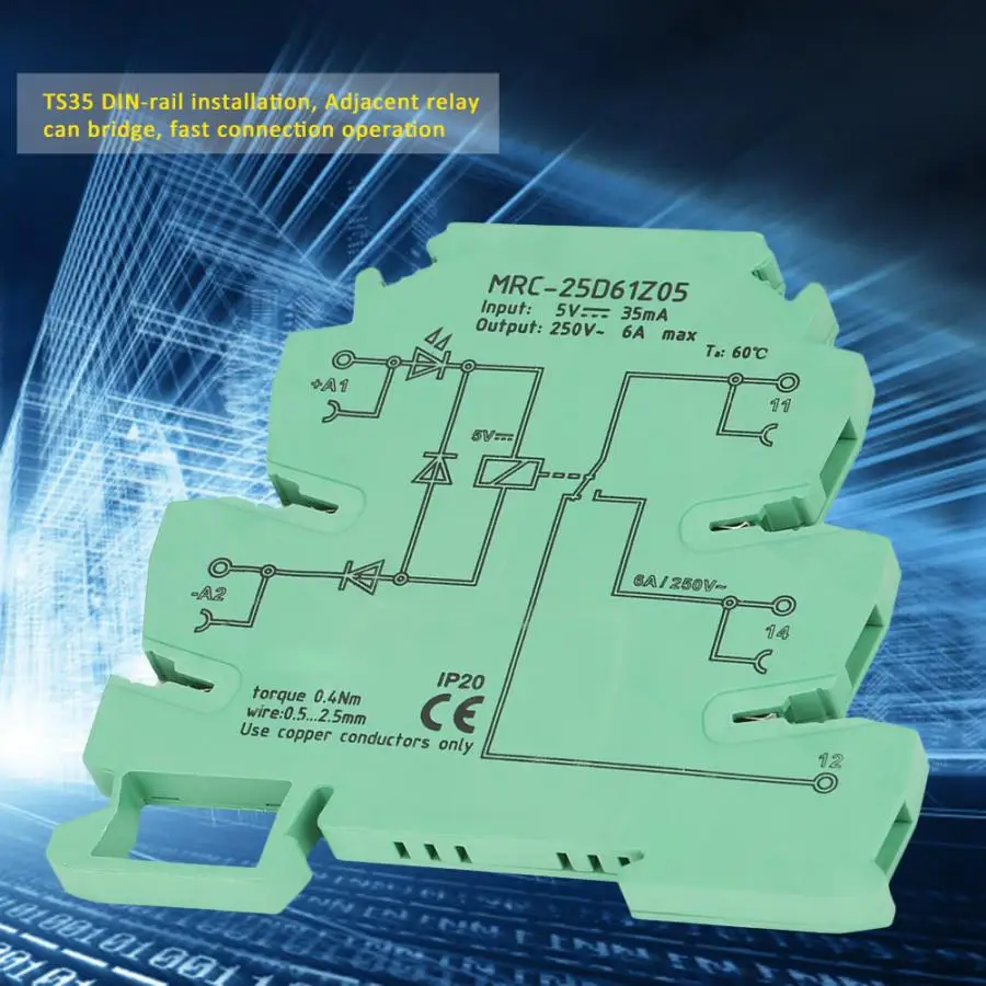 DC 5 v до 250 V AC PLC модуль реле интерфейса MRC 25D61Z055V Электромагнитная панель управления