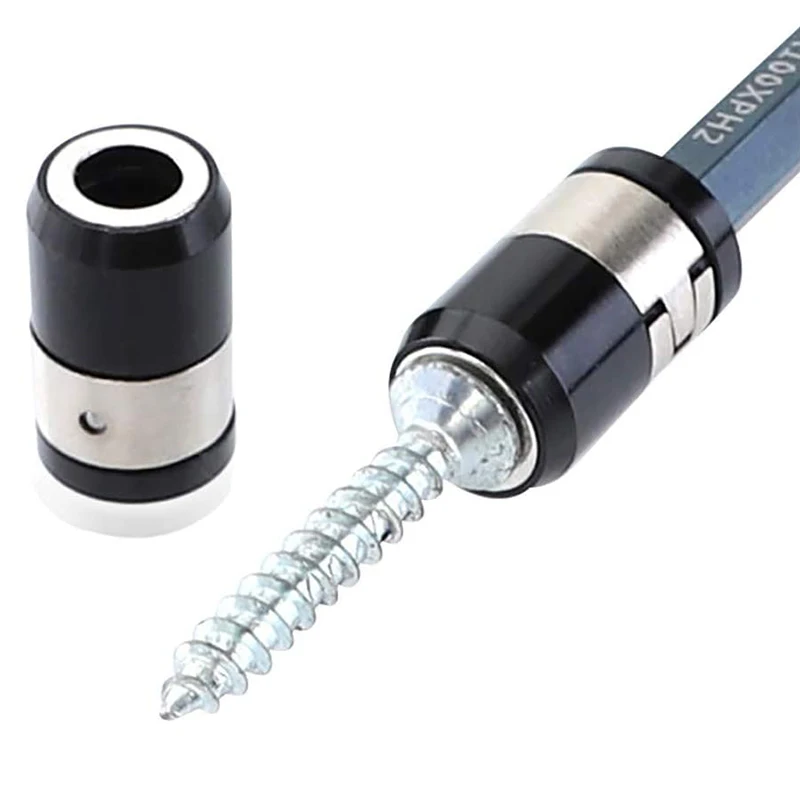 

4Pcs Screwdriver Magnetic Ring 1/4 Inch 6.35mm Metal Strong Magnetizer Screw for Electric Phillips Screwdriver Bits