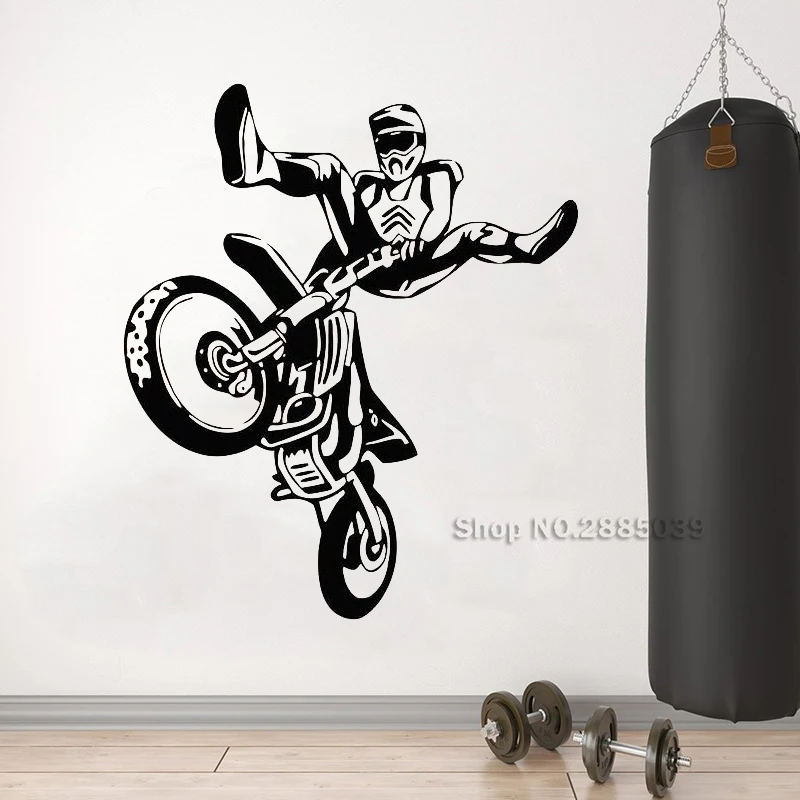 Творческий Фристайл Мотокросс виниловые наклейки на стены Стикеры