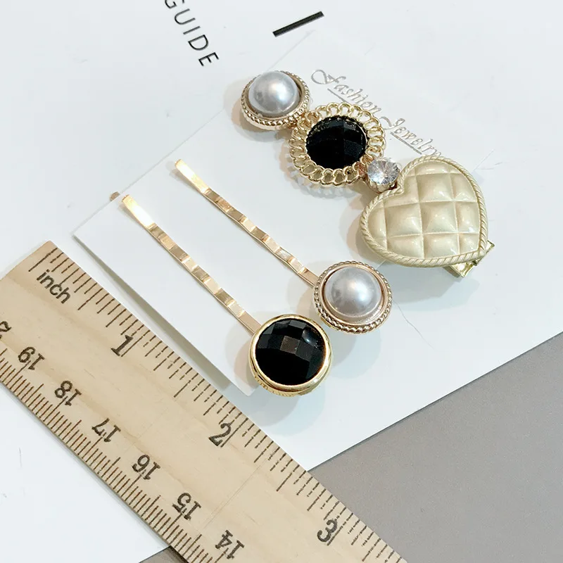 Модные заколки для волос в клетку с пуговицами женщин модные аксессуары