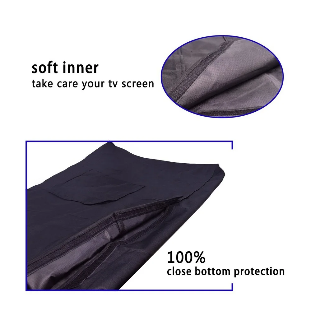Outdoor TV cover dustproof and waterproof Screen Cover 22'' To 65'' Inch Oxford Black Television Case