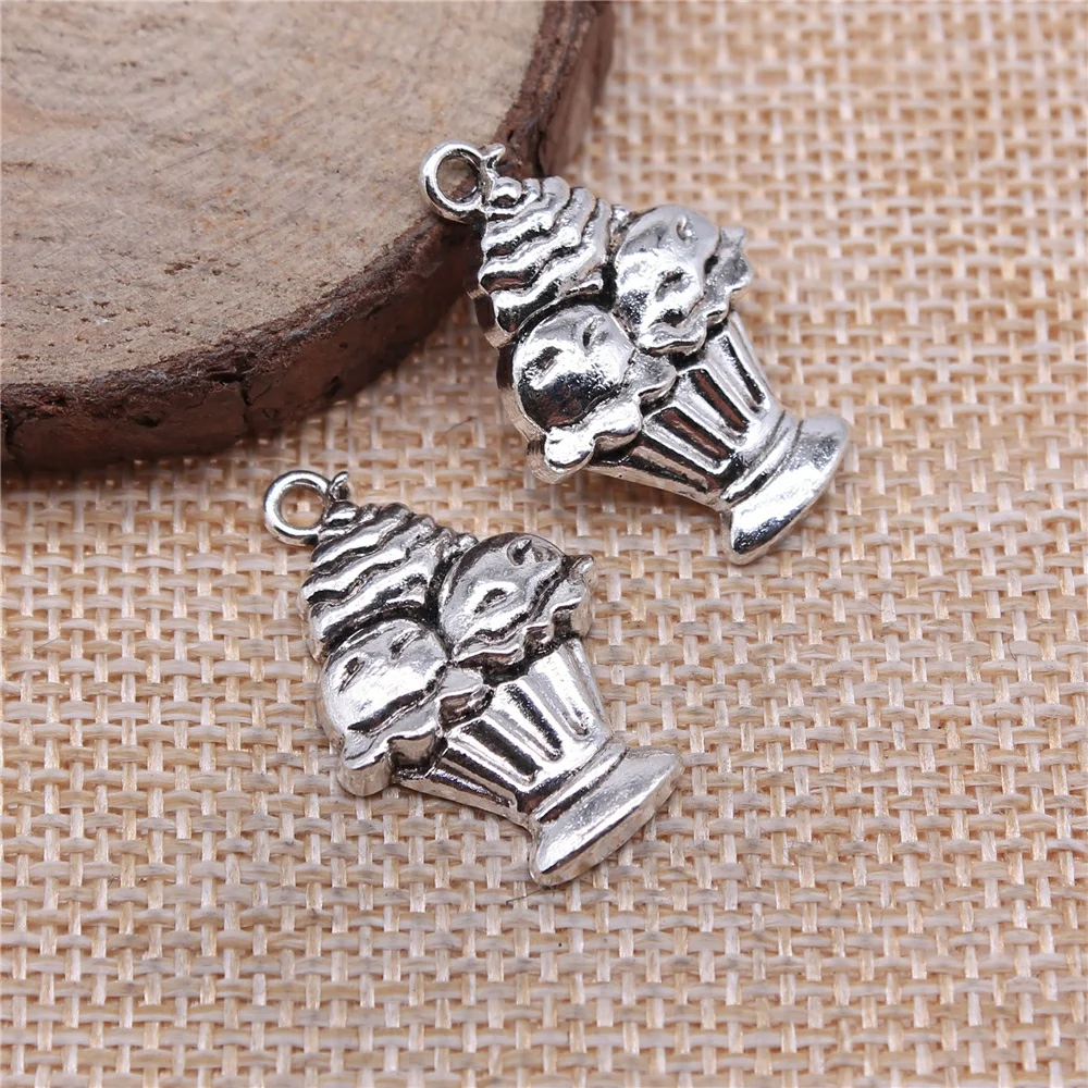 

WYSIWYG, 10 шт., 27x18 мм, чашка для торта, похожие на ювелирные изделия, 2 цвета, античное посеребренное покрытие, античная бронза