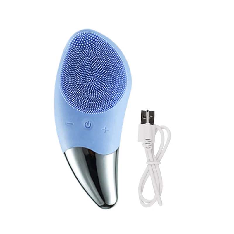 

Mini Electric Facial Cleansing Brush Silicone Sonic Face Cleaner Deep Pore Cleaning Skin Massager Face Cleansing Brush Device