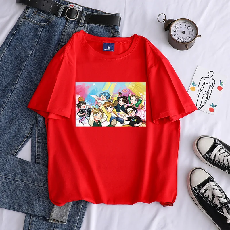 

WK T Shirt Women Summer Casual Tshirts Tees Harajuku Korean Style Graphic Tops Kawaii Female T-shirts Woman Cothing