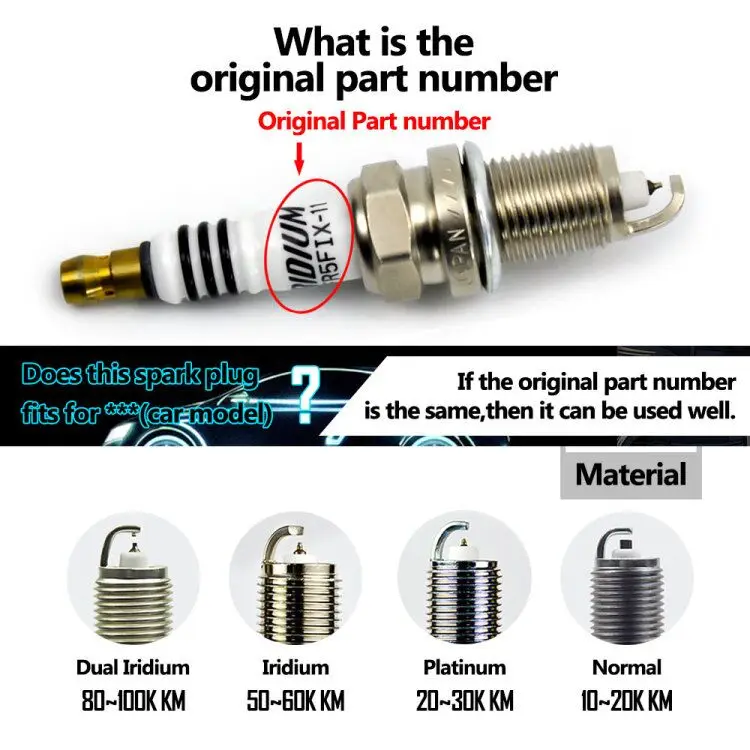 Двойная иридиевая Свеча зажигания 12290-R71-L01 DILZKR7A11G для Honda Accord Odyssey Pilot 12290 R71 L01 4 шт. |