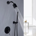 Однотонный латунный душевой набор Rianfall, Душевая насадка, смеситель для душа, настенный Душ, смеситель, набор для воды, матовый черный