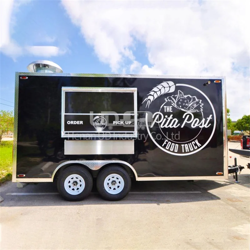 

Bakery Food Cart Kebab BBQ Pizza Trailer Kiosk Retro Food Van Food Truck With Full Kitchen Equipment For Sale
