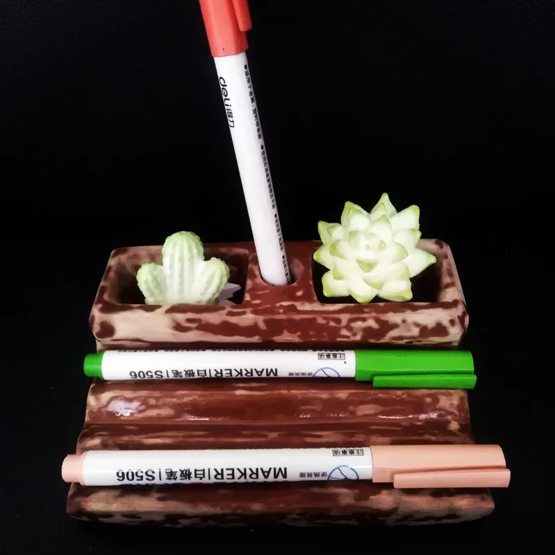 Цветочный горшок стиль Penholder силиконовые формы для настольного кактуса растения