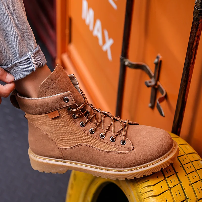 

Men Boots Spring Summer Outdoor Comfy Classic High-top Men's Shoes All-match Durable Outsole Men Casual Boots 39-44 Size