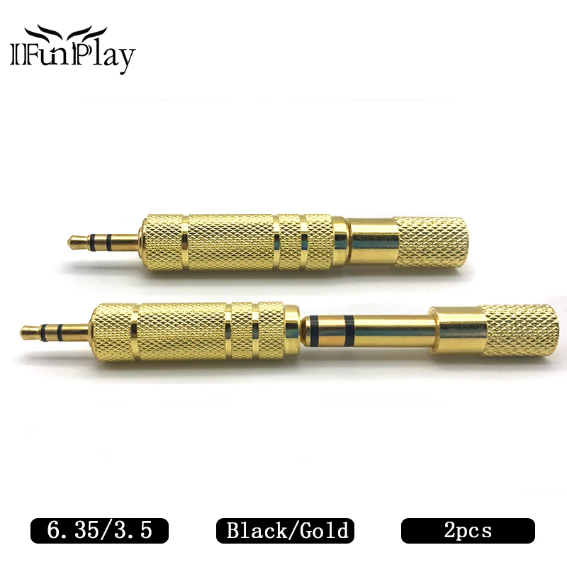 6 35 мм 1/4 "Мужской до 3 5 1/8" Женский аудио адаптер Jack стерео конвертер