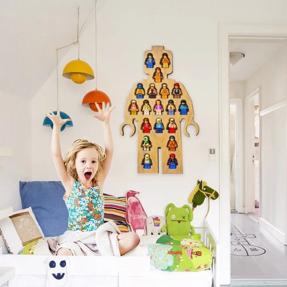Estante de madera para almacenamiento de juguetes, estanter&iacute;a de pared para guarder&iacute;a, dormitorio de ni&ntilde;os, Robot, regalo de Navidad-0