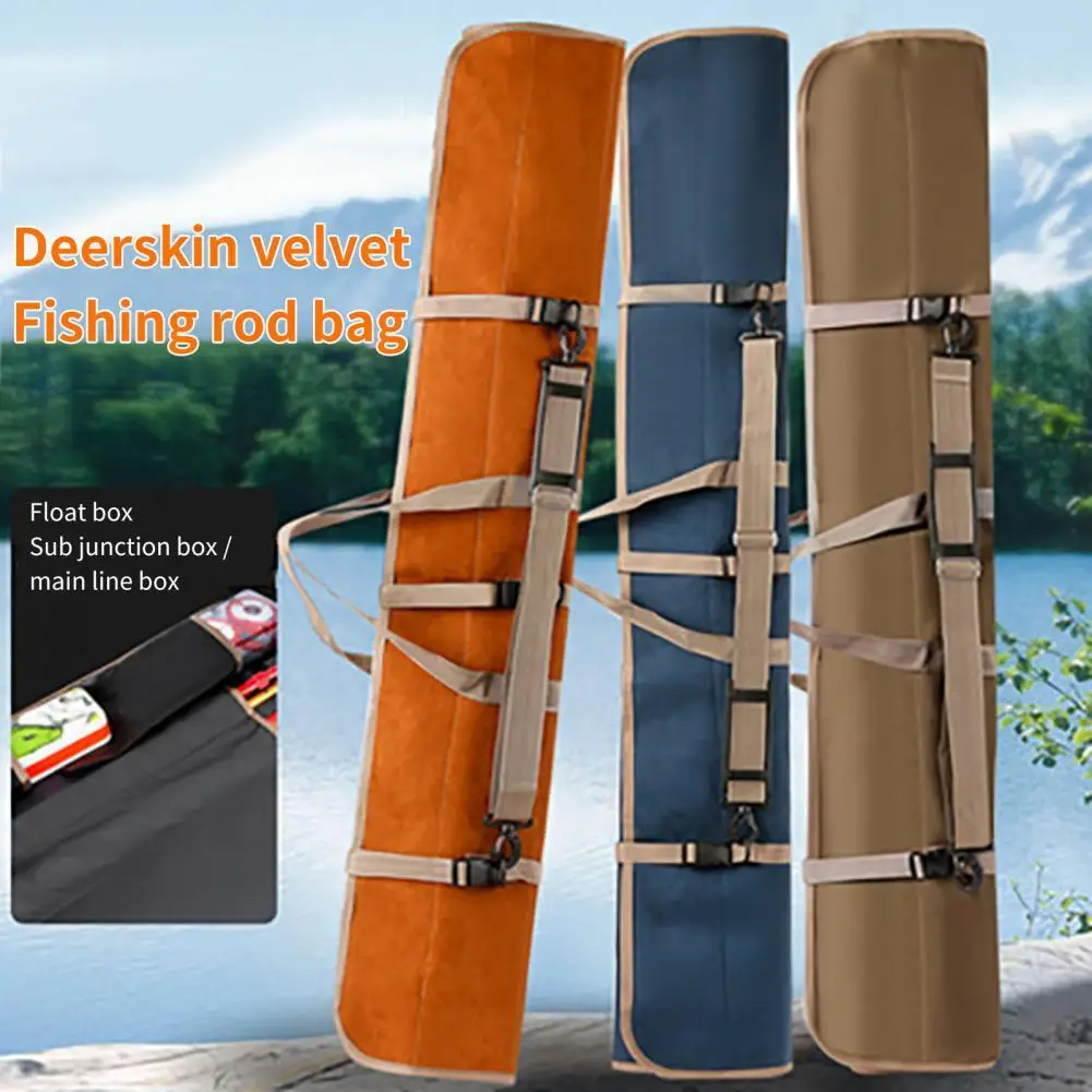 

Faux Suede Rod Carrier Bag Portable Waterproof Large Capacity Fishing Rod Bag for Fishing