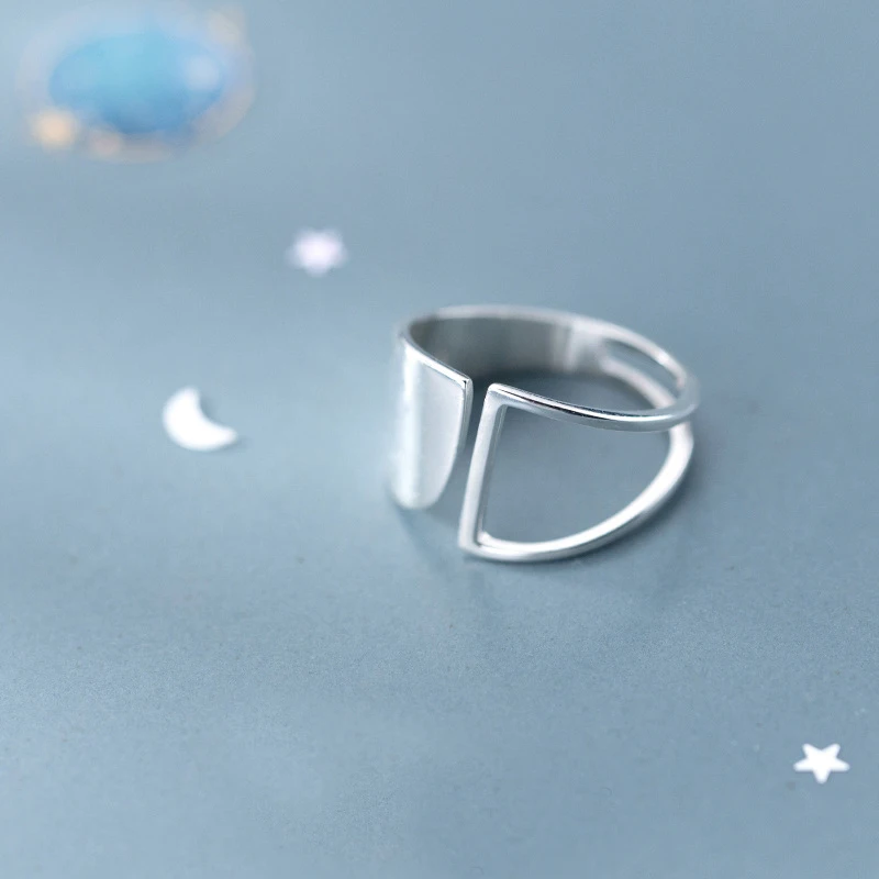 

XMD 100% Real 925 Sterling Silver Fine Jewelry Geometric Hollow Open Adjustable Ring Fashion Rings for Women Jewelry Bijoux