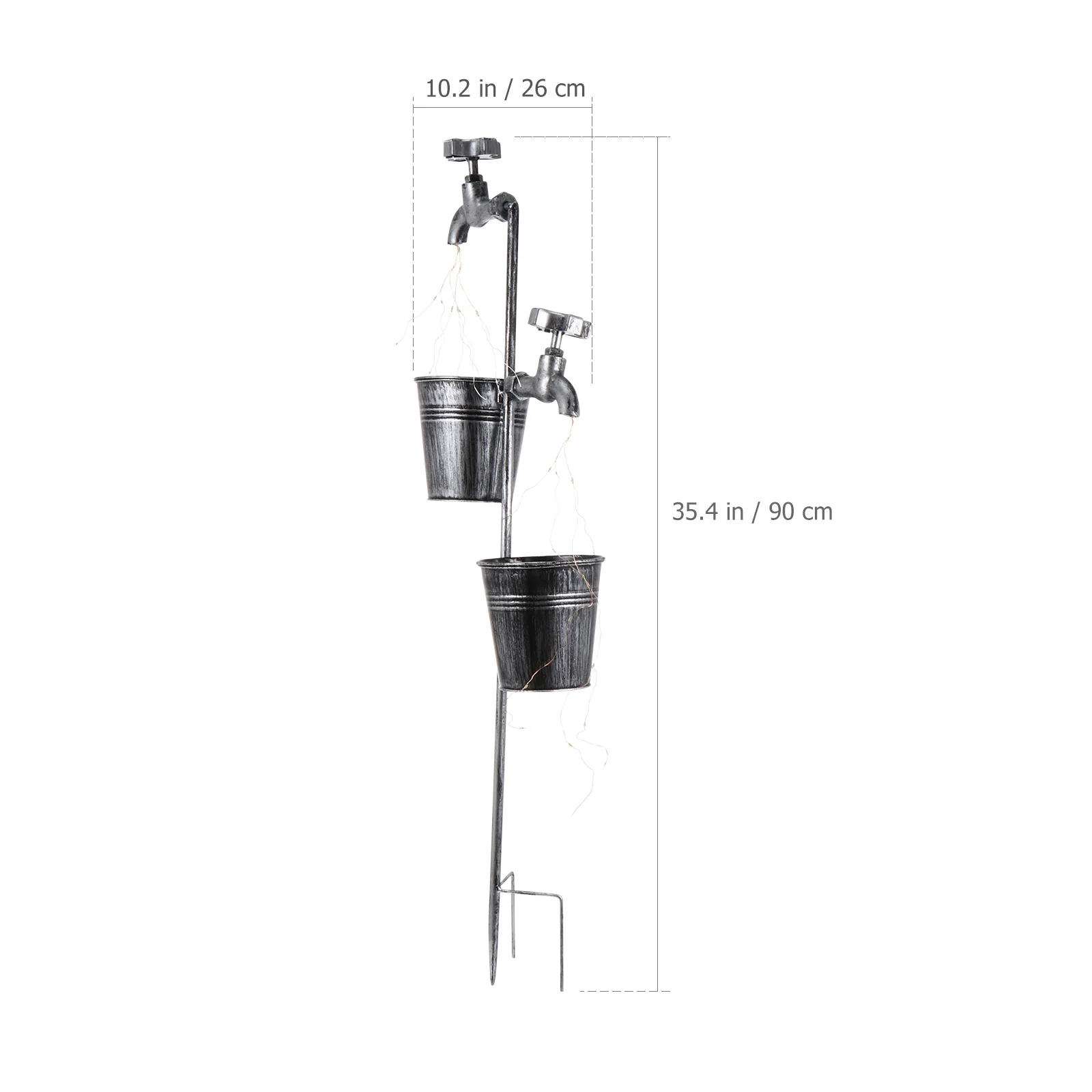 

1Pc Outdoor Faucet Design Light Solar Lawn Lamp Home Garden Decorative Light