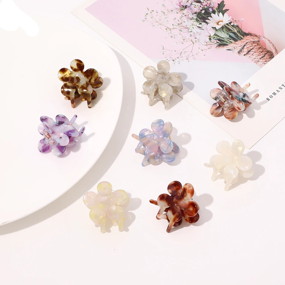 

Ruoshui Woman Acetate Floral Small Hair Claws Clips Flower Hairpins Hair Accessories Hairgrips Headwear Barrettes Ornaments