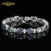 jewepisode luxury women bracelet rainbow topaz silver 925 jewelry bangle bracelets for women fashion wedding fine jewelry gifts