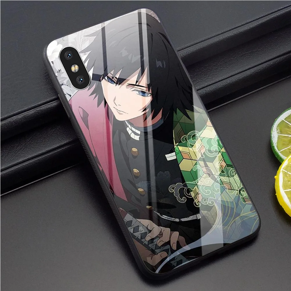 K3022901 Demon Slayer Tomioka Giyuu чехол из закаленного стекла для телефона для iPhone Xs Max чехол X 6 6S XR 8 Plus 7 5S 5 SE чехол s - Цвет: K3022901