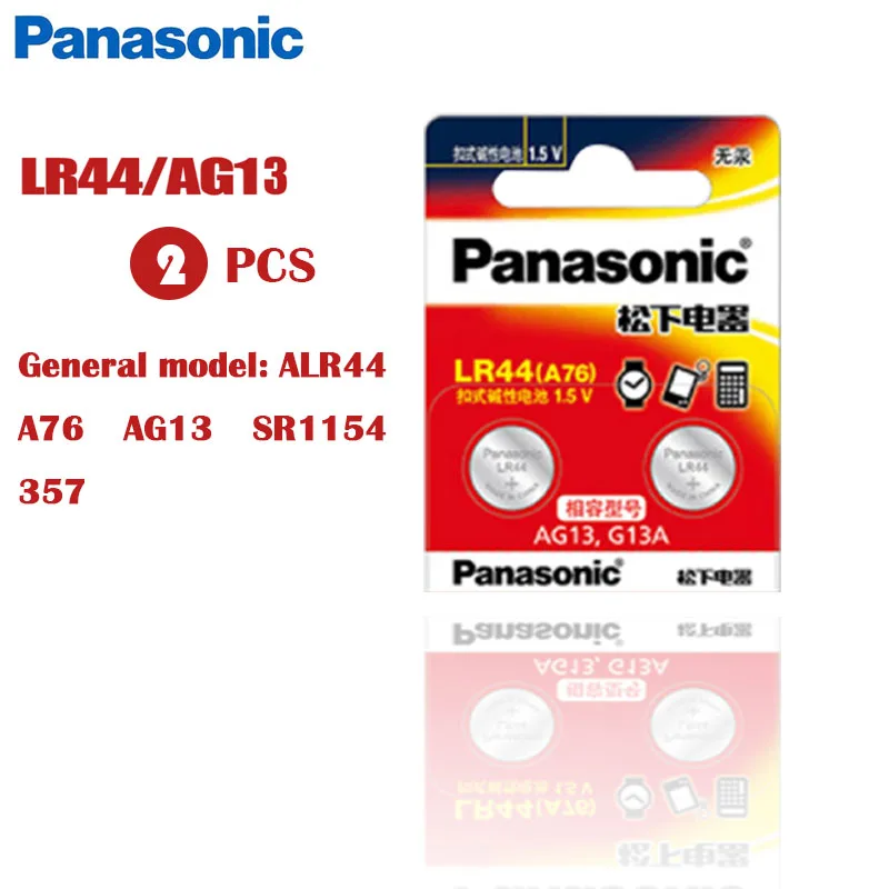2 шт. PANASONIC A76 100% оригинал 1 5 в 0% Hg кнопочный аккумулятор LR44 AG13 SR1154 357 LR 44 для