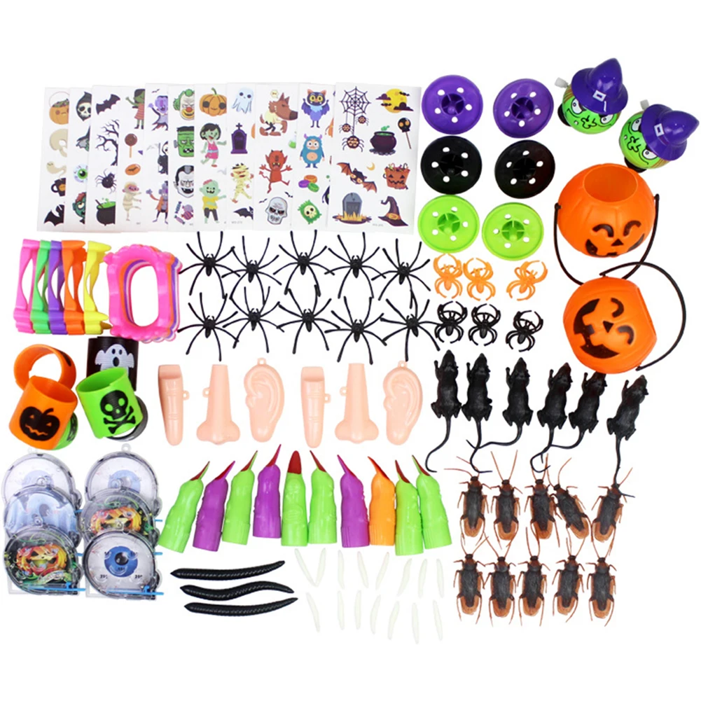 

120pcs Creative ABS Toy Set Abundant Play Joy Tricks Accessories Supplies Coloful Prank Spoof Halloween Party Toys Decora
