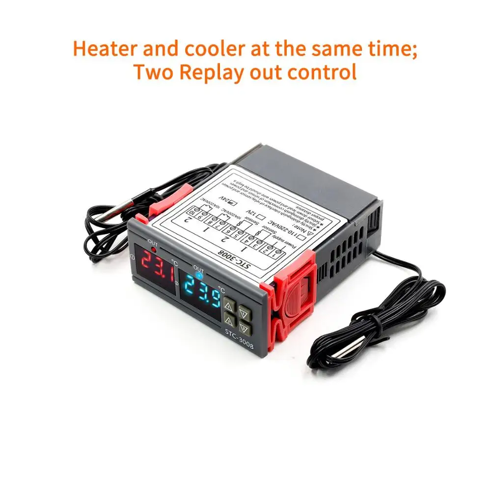 Двойной цифровой регулятор температуры два реле на выходе термостат