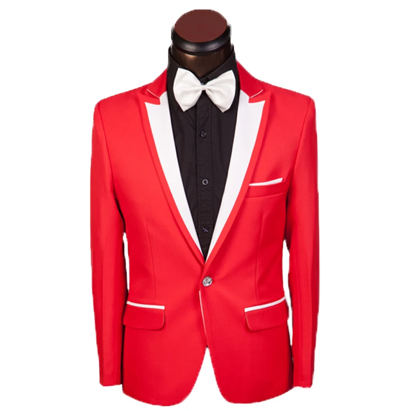 

Mens Classic Shawl Lapel Slim Fit Suit Jacket Casual Blazer Designs Costume Stage Clothes For Singers veston homme costume
