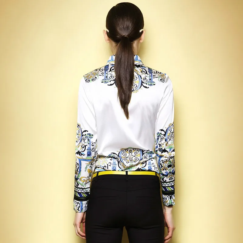 Женская блузка 2020 Весенняя рубашка с принтом Женские топы и блузки модные