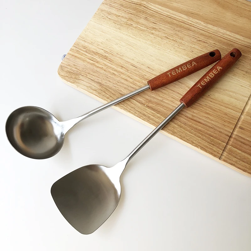 

Stainless Steel Spatula Long Spoon Spatula and Soup Spoon Two-Piece Set
