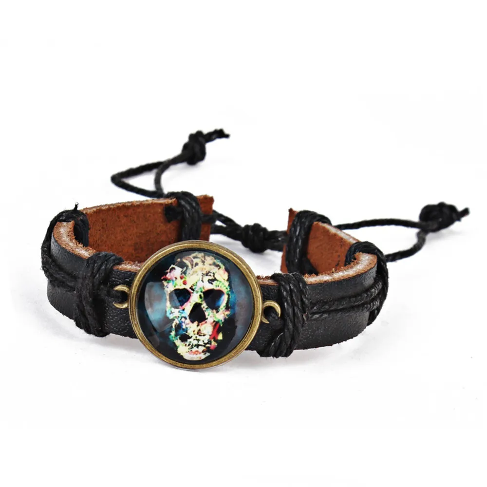 Модные аксессуары Хэллоуин косплей кожаный браслет со стеклянным куполом ведьмы