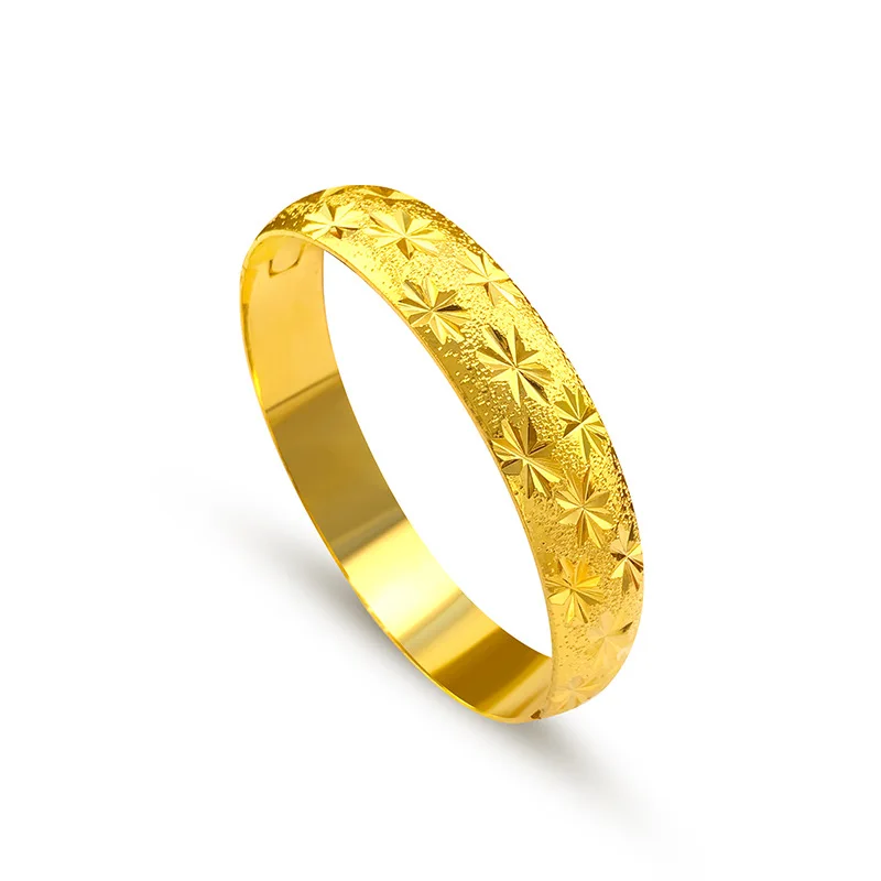 

Fashion Frosted 18K Gold Plated Bracelet for Bride Wedding Engagement Charms Bracelet for Women Wedding Anniversary Jewelry Gift