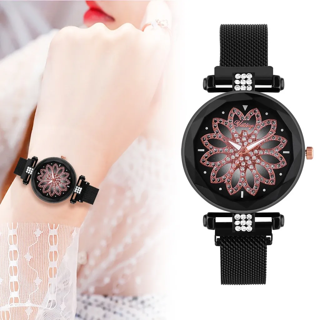 

Flower Watch New Watch Women Net belt top fashion women's quartz watch wild Ladies Wristwatch creative gifts Hot montre femme *A