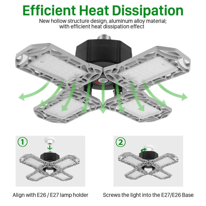 Светодиодный гаражный светильник с поворотом на 360 градусов деформируемый