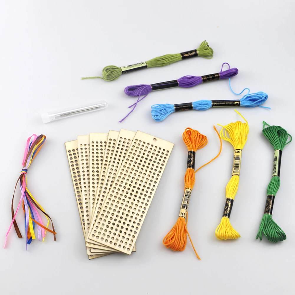 Прямоугольная пустая деревянная Закладка ломтики сделай сам вышивка подвесные