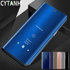 Умный зеркальный защитный чехол для Huawei P Smart Z S 2019 2020 2021 Y7A Nova 7 SE Pro Honor 9 10 X Lite, роскошный флип-чехол для телефона