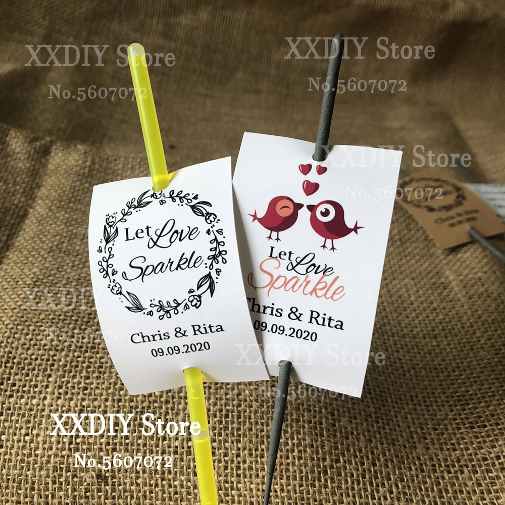 XX DIY 100 шт. ярлыки блестящие/блестящие палочки Персонализированные Свадебные