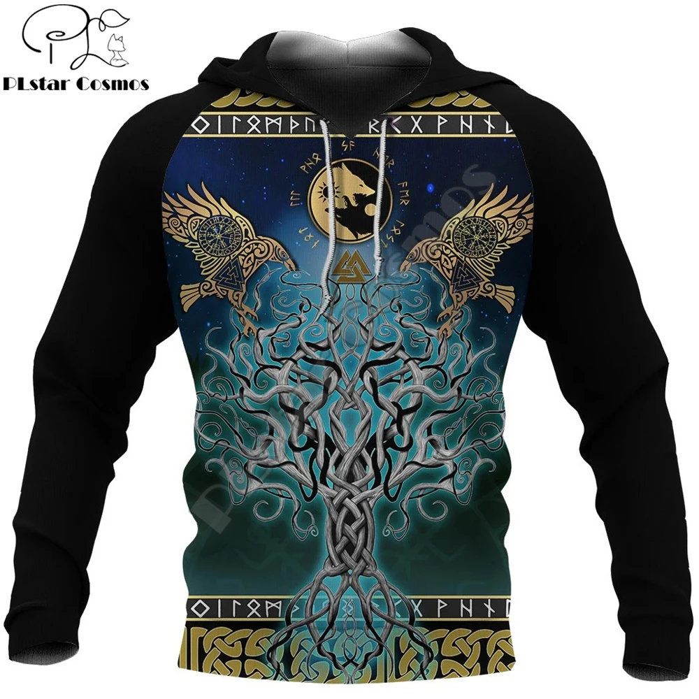 Viking Tree Of Life Fenrir Skoll/Hati Raven Rune толстовки с 3D принтом для женщин и мужчин пуловер