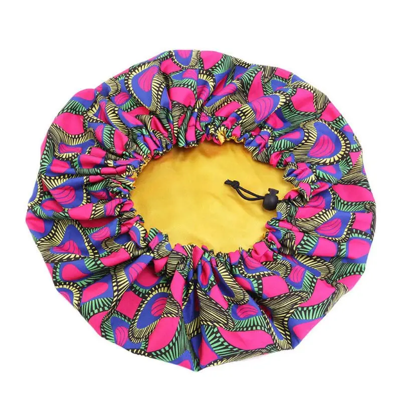 

23GD Kids African Print Satin Bonnet Night Sleep Turban Hat Beanie Chemo