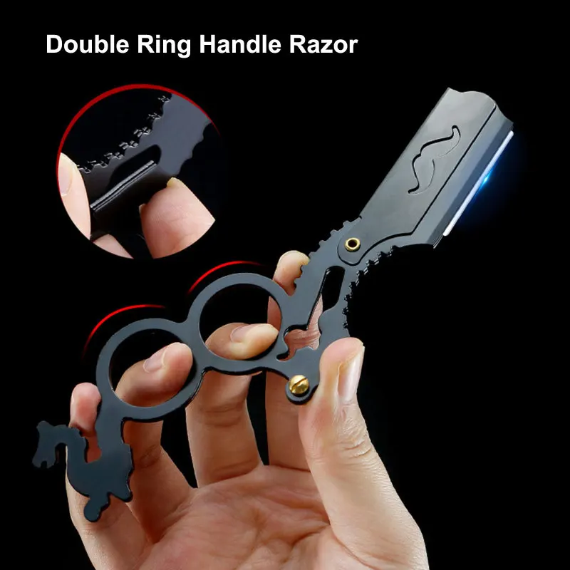 

Barber Razor Haircut Beard Eyebrow Shaving Tool Manual Depilation Hairdresser Cutter Holder Oil Head Straight Edge Steel
