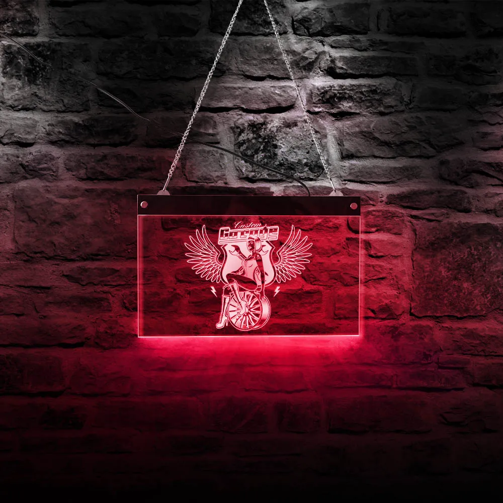 Винтажный стиль светодиодная неоновая вывеска для гаража девочек реклама на