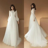 2020 bohemia wedding dresses lace long sleeves beach wedding dress a line custom made plus size vestidos de novia