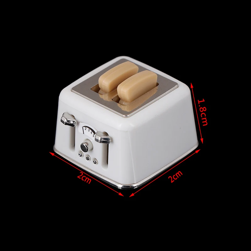 

Hot! Bread Machine With Toast Miniature Doll houses Mini Accessories Cute Decorations Toaster 1/12 Scale Dollhouse