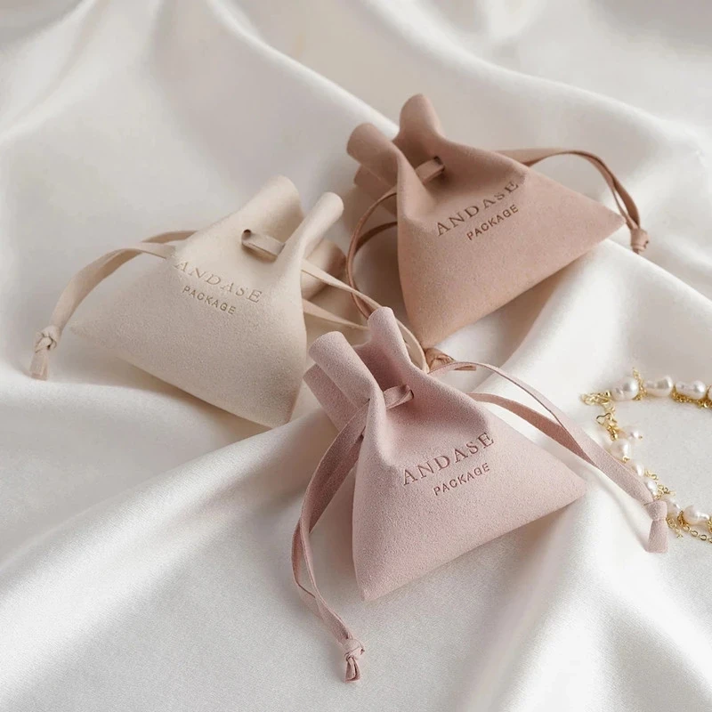 100pc 200pcs 7x8cm Customized With Own Logo Microfiber Pouch Jewelries Packaging Bag Debossed Personalized Organizer - купить по