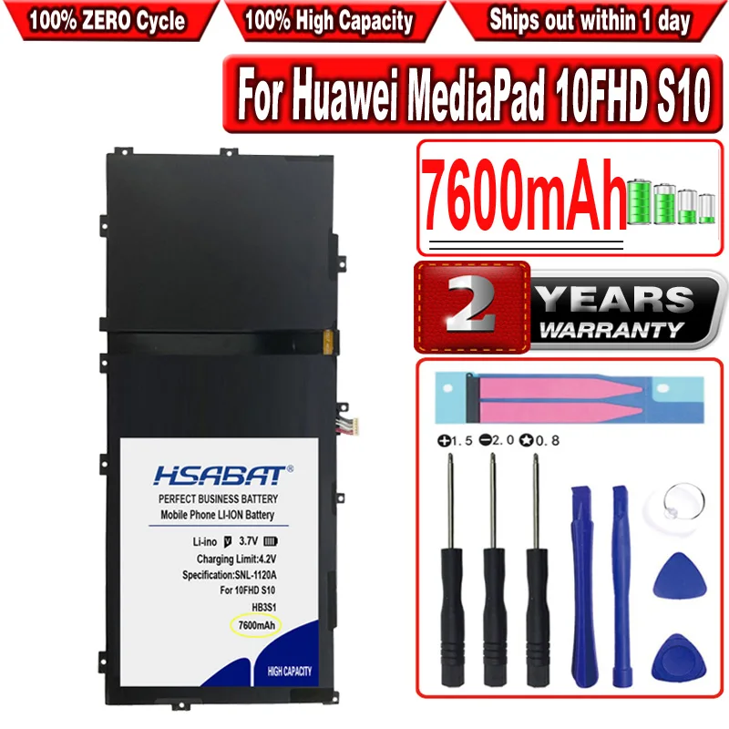 Аккумулятор HSABAT HB3S1 7600 мА · ч для планшета Huawei MediaPad 10FHD S10 S101U S101L S102U | Мобильные