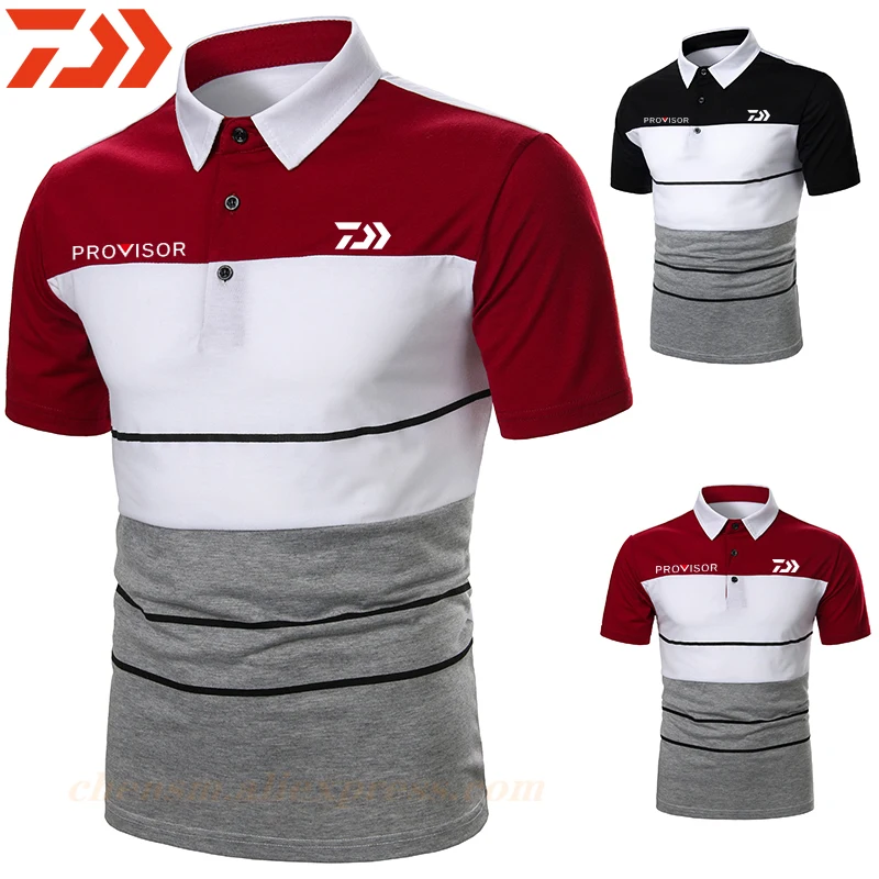 

DAIWA Fishing Clothing Tshirt Men Breathable Quick Dry Fishing Clothes Outdoor Sport Men Short Sleeve Polo Tee Fishing T Shirt