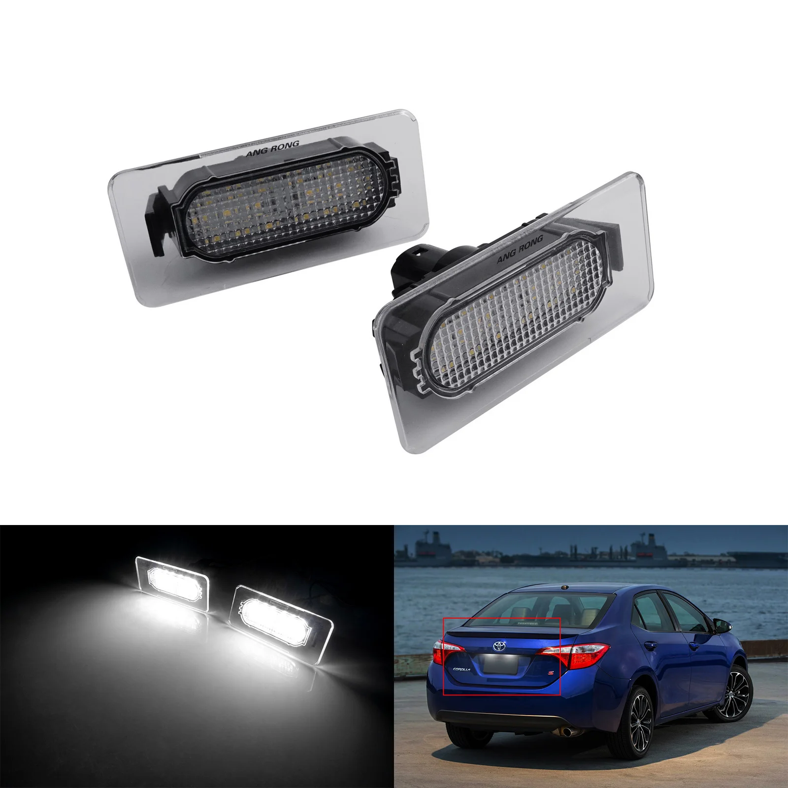 2x для 2014-2019 Toyota Corolla Белый светодиодный номерной знак свет лампа без ошибок