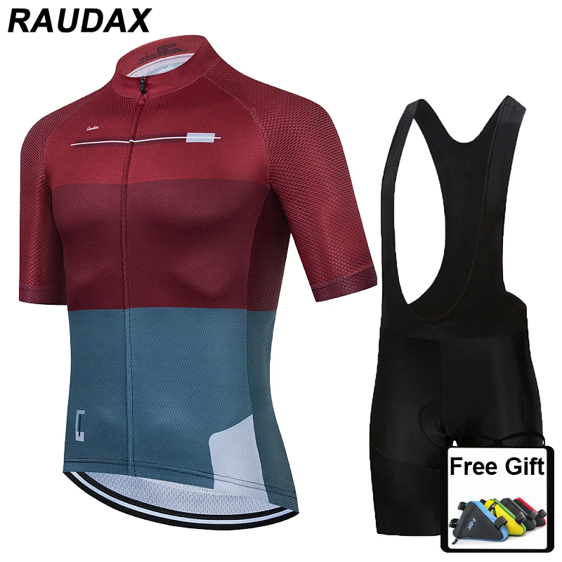 

RAUDAX Bike Riding Cycling Jersey Men's Summer Short Sleeves Breathable MTB Cycling Clothing Ropa Ciclismo Bike Jersey Set