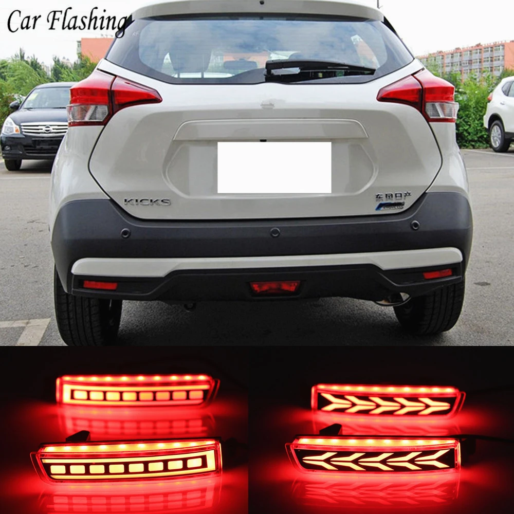 Вспышка автомобиля 2 шт. Светодиодный отражатель для Nissan ногами 2016 2020 хвостовой