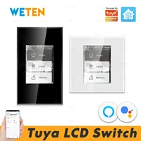 lcd wifi smart wall light switch tuya smart life app support home assistant alexa google home us eu 110v 220v energy monitor