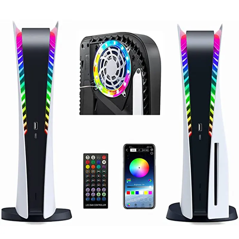 8 Colors DIY LED String Light Strip For PlayStation 5 PS5 Cooling Fan Decorative Accessories RGB Lighting USB/APP Remote Control |