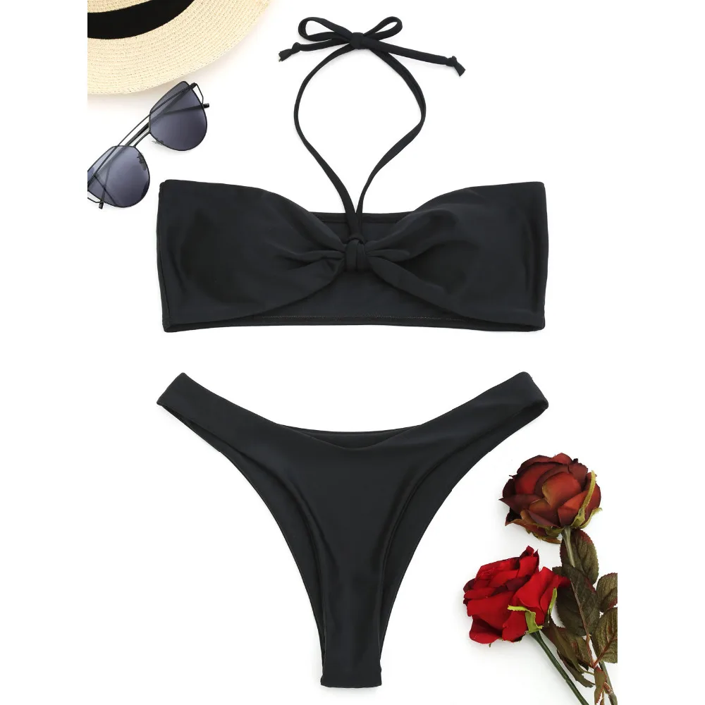 ZAFUL бикини без бретелек Мягкий женский купальник бандо стринги низ набор